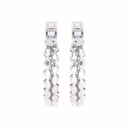 1 1/2 CT. Round Lab Created Diamond Double Row Hoop Earrings