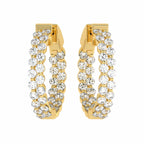 1 1/2 CT. Round Lab Created Diamond Double Row Hoop Earrings