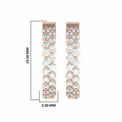 1 1/2 CT. Round Lab Created Diamond Double Row Hoop Earrings