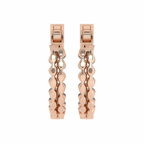 1 1/2 CT. Round Lab Created Diamond Double Row Hoop Earrings