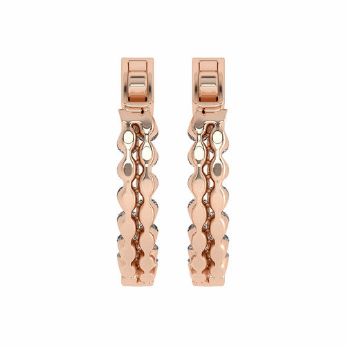 1 1/2 CT. Round Lab Created Diamond Double Row Hoop Earrings