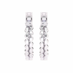 1 1/2 CT. Round Lab Created Diamond Double Row Hoop Earrings
