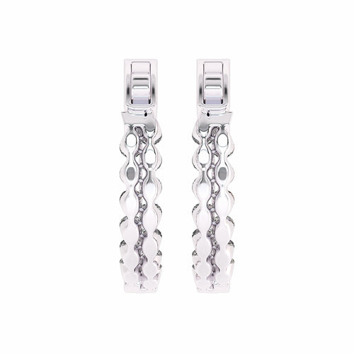 1 1/2 CT. Round Lab Created Diamond Double Row Hoop Earrings