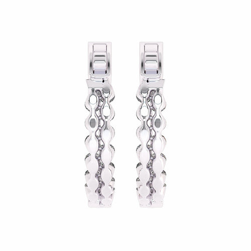 1 1/2 CT. Round Lab Created Diamond Double Row Hoop Earrings