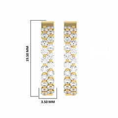 1 1/2 CT. Round Lab Created Diamond Double Row Hoop Earrings