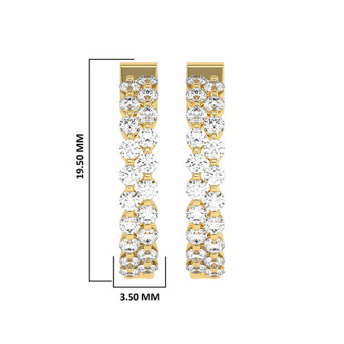 1 1/2 CT. Round Lab Created Diamond Double Row Hoop Earrings