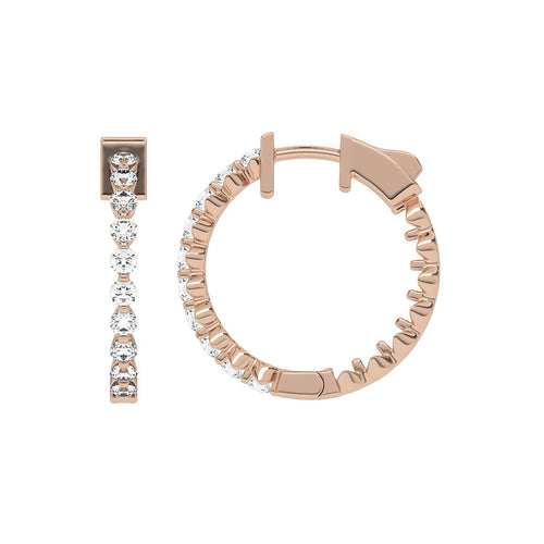 1 CT. Round Lab Created Diamond Inside Out Hoop Earrings
