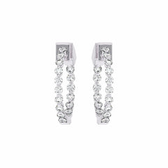 1 CT. Round Lab Created Diamond Inside Out Hoop Earrings