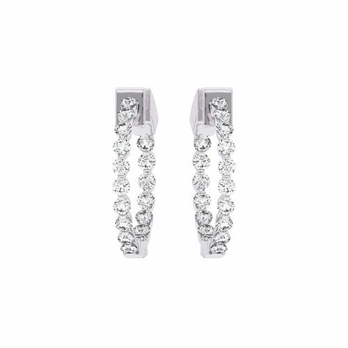 1 CT. Round Lab Created Diamond Inside Out Hoop Earrings