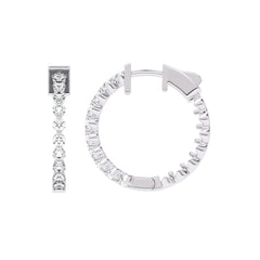 1 CT. Round Lab Created Diamond Inside Out Hoop Earrings