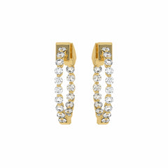 1 CT. Round Lab Created Diamond Inside Out Hoop Earrings