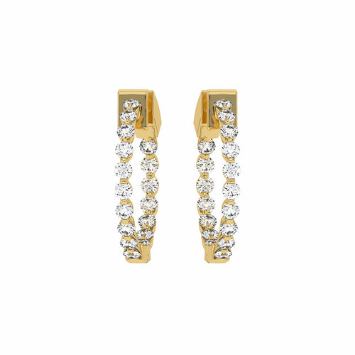 1 CT. Round Lab Created Diamond Inside Out Hoop Earrings