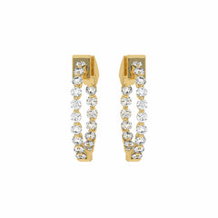 1 CT. Round Lab Created Diamond Inside Out Hoop Earrings