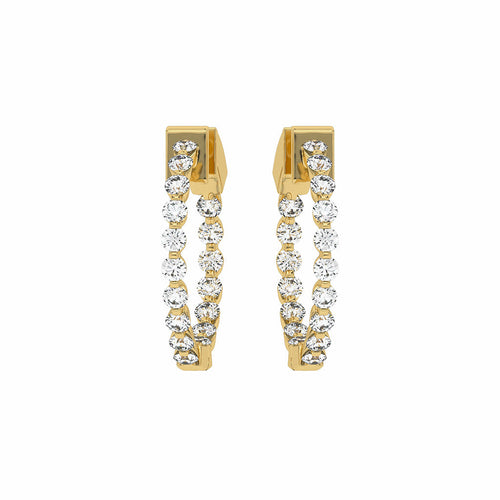 1 CT. Round Lab Created Diamond Inside Out Hoop Earrings