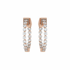 1 CT. Round Lab Created Diamond Inside Out Hoop Earrings