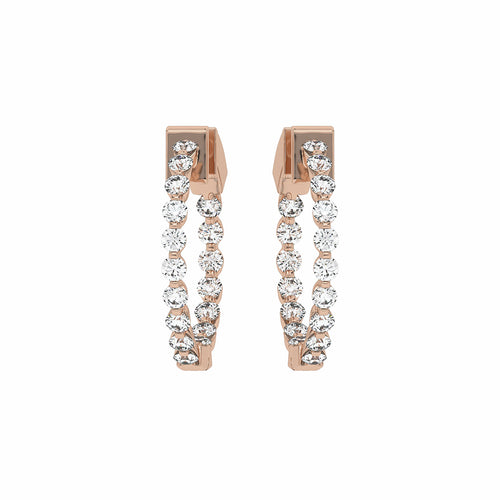 1 CT. Round Lab Created Diamond Inside Out Hoop Earrings