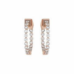 1 CT. Round Lab Created Diamond Inside Out Hoop Earrings