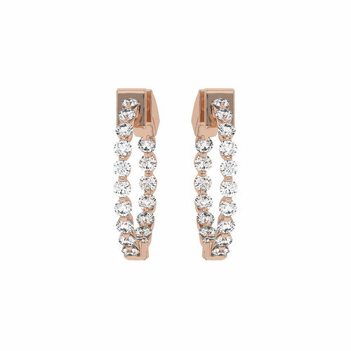 1 CT. Round Lab Created Diamond Inside Out Hoop Earrings