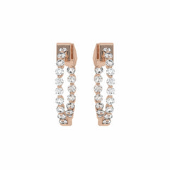 1 CT. Round Lab Created Diamond Inside Out Hoop Earrings