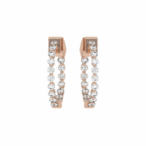 1 CT. Round Lab Created Diamond Inside Out Hoop Earrings