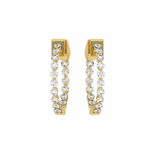 1 CT. Round Lab Created Diamond Inside Out Hoop Earrings