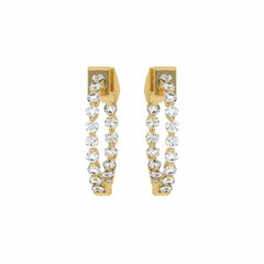 1 CT. Round Diamond Inside Out Hoop Earrings