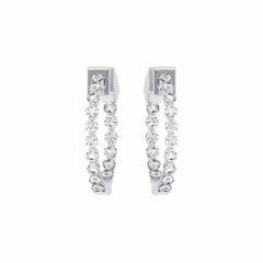 1 CT. Round Diamond Inside Out Hoop Earrings