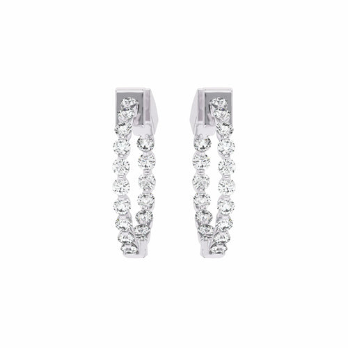 1 CT. Round Diamond Inside Out Hoop Earrings