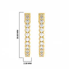 1 CT. Round Lab Created Diamond Eternity Hoop Earrings