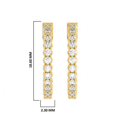 1 CT. Round Lab Created Diamond Eternity Hoop Earrings