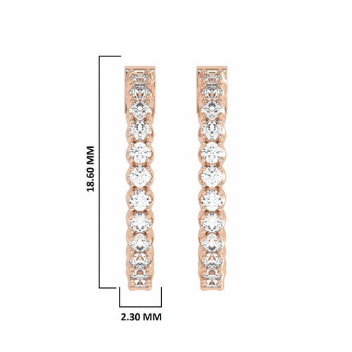 1 CT. Round Lab Created Diamond Eternity Hoop Earrings