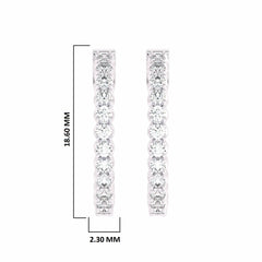 1 CT. Round Lab Created Diamond Eternity Hoop Earrings