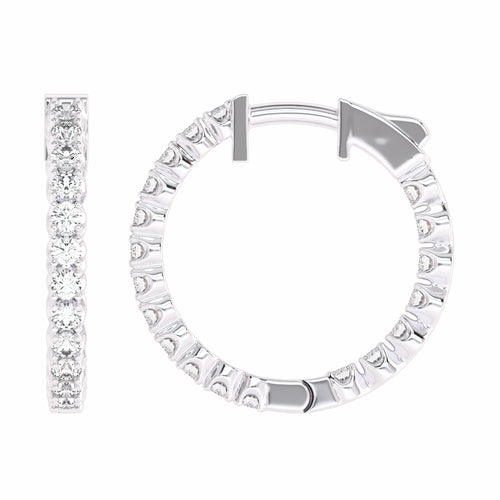 1 CT. Round Lab Created Diamond Eternity Hoop Earrings