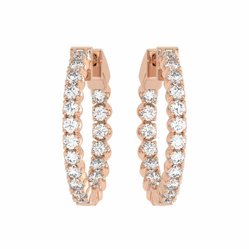 1 CT. Round Lab Created Diamond Eternity Hoop Earrings