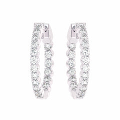1 CT. Round Lab Created Diamond Eternity Hoop Earrings