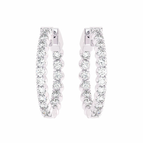 1 CT. Round Lab Created Diamond Eternity Hoop Earrings