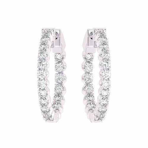 1 CT. Round Lab Created Diamond Eternity Hoop Earrings