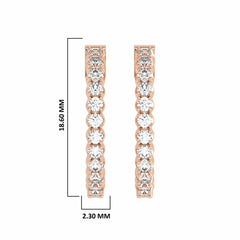 1 CT. Round Lab Created Diamond Eternity Hoop Earrings