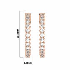 1 CT. Round Lab Created Diamond Eternity Hoop Earrings
