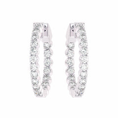 1 CT. Round Lab Created Diamond Eternity Hoop Earrings