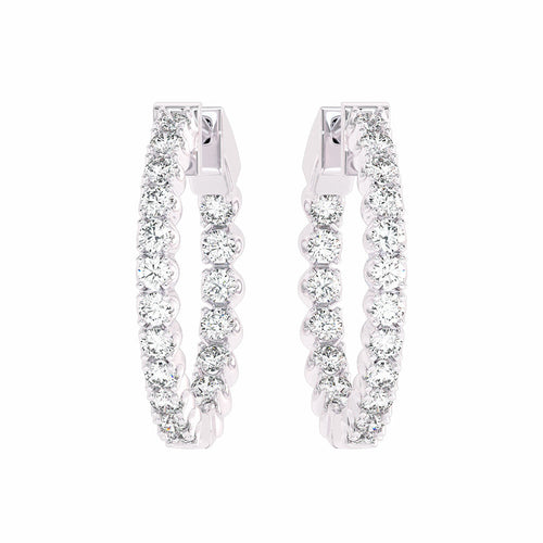 1 CT. Round Lab Created Diamond Eternity Hoop Earrings