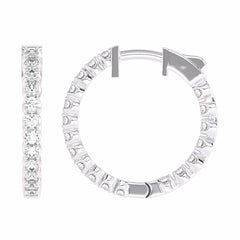 1 CT. Round Lab Created Diamond Eternity Hoop Earrings