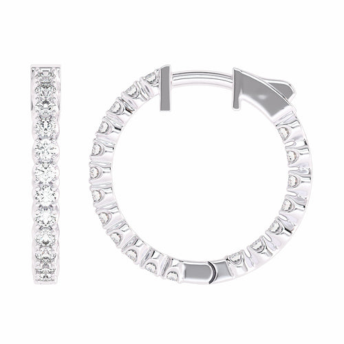 1 CT. Round Lab Created Diamond Eternity Hoop Earrings