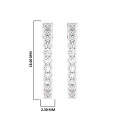 1 CT. Round Lab Created Diamond Eternity Hoop Earrings