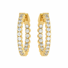 1 CT. Round Lab Created Diamond Eternity Hoop Earrings