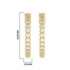 1 CT. Round Lab Created Diamond Eternity Hoop Earrings