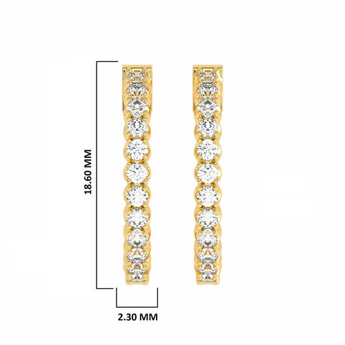 1 CT. Round Lab Created Diamond Eternity Hoop Earrings