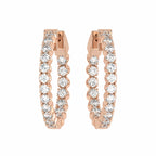 1 CT. Round Lab Created Diamond Eternity Hoop Earrings