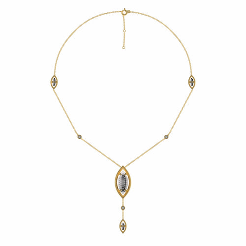 1 1/4 CT. Lab Created Round Diamond Studded Designer Y Necklace