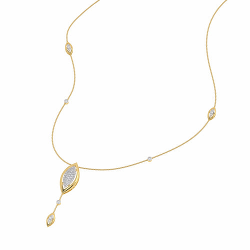 1 1/4 CT. Lab Created Round Diamond Studded Designer Y Necklace